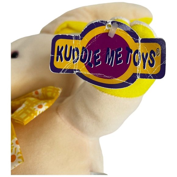 Kuddle Me Toys Velboa Bunny Rabbit Plush with Ribbon 14 Inch 1999 Stuffed Animal - Picture 5 of 7